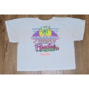 Vtg 1990 Simply Paradise Clearwater Beach Florida Single Stitch Crop T-shirt